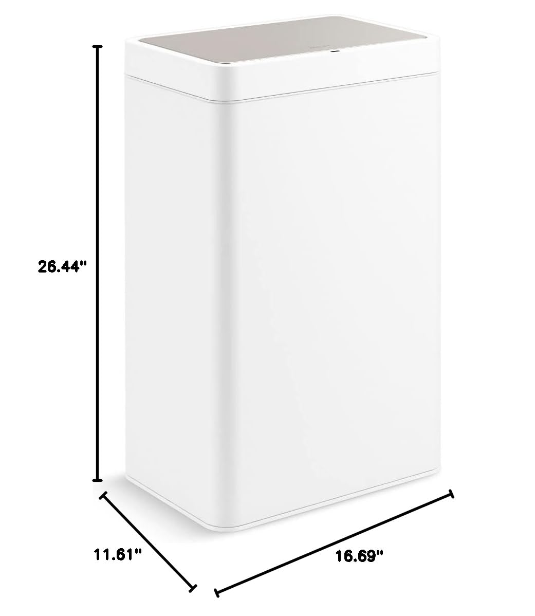 KOHLER 13-Gallon Touchless White Stainless Steel Trash Can, Hands-Free Motion Sensor Lid, Durable, Fingerprint-Resistant, Easy to Clean, K-23825-STW