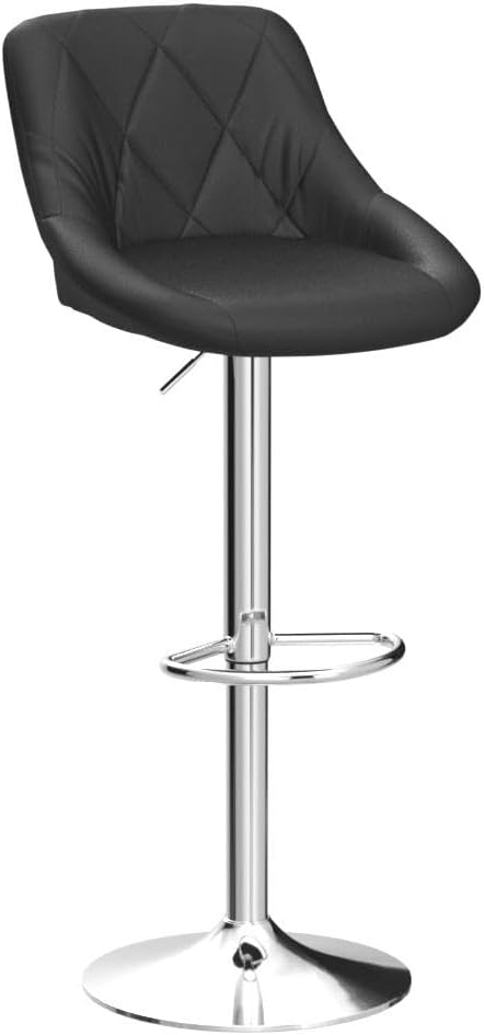 Faux Leather Bar Stools Set of 4, Adjustable 360 Degree Swivel Barstool