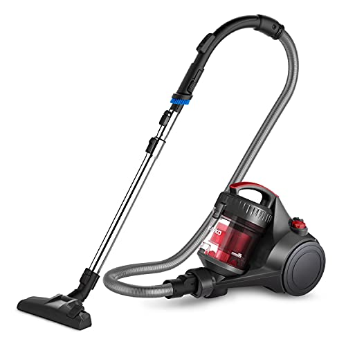 Bagless Canister Vacuum Cleaner, Lightweight Vac for Carpets and Hard Floors