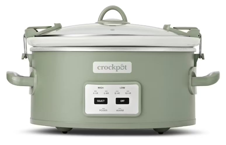 Locking Lid 6qt Cook and Carry Programmable Slow Cooker Moonshine Green