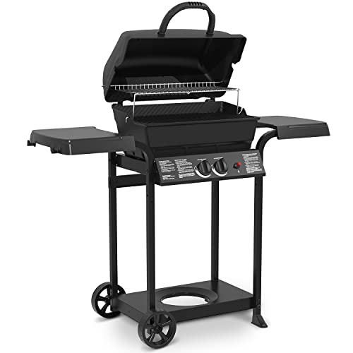 24025BMT, Cast 2-Burner, Liquid Propane Gas Grill, Black