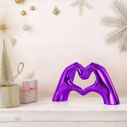 Purple Heart Hands Decor for Living Room Bedroom Bookshelf Coffe Table