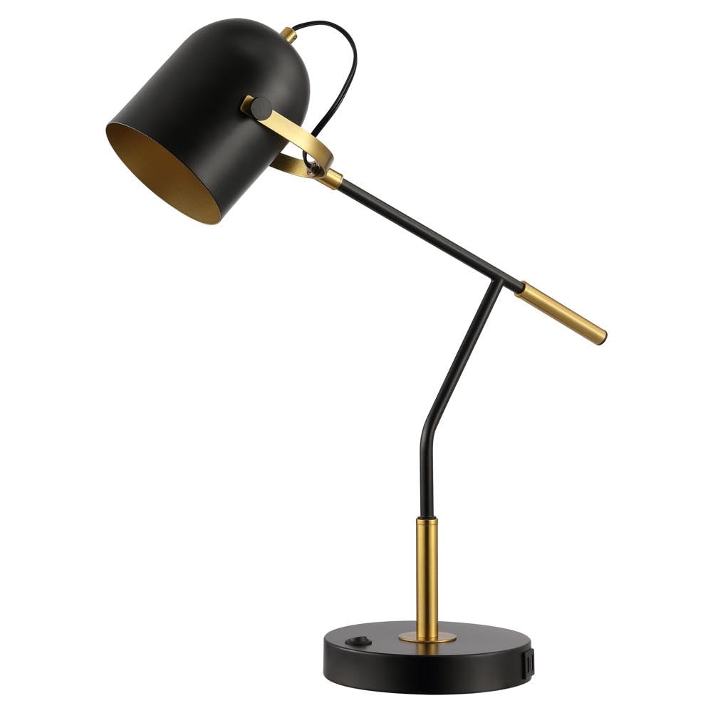 Lighting Collection Mulaney Modern Black/Brass 22-inch Task Desk Table Lamp