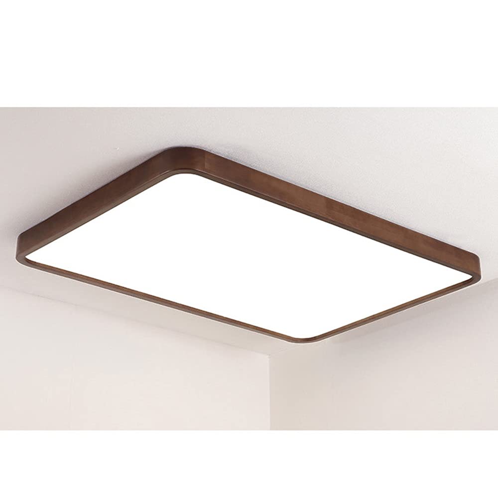 Ceiling Lamps,Living Room Lamp Black Walnut Color Modern Solid Wood Square