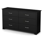 Fusion 6-Drawer Double Dresser Pure Black