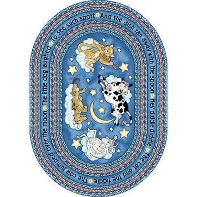 Hey Diddle Area Rug, 3'10" x 5'4" Oval, Yellow