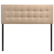 Modern Fabric Upholstered King Panel Headboard in Beige