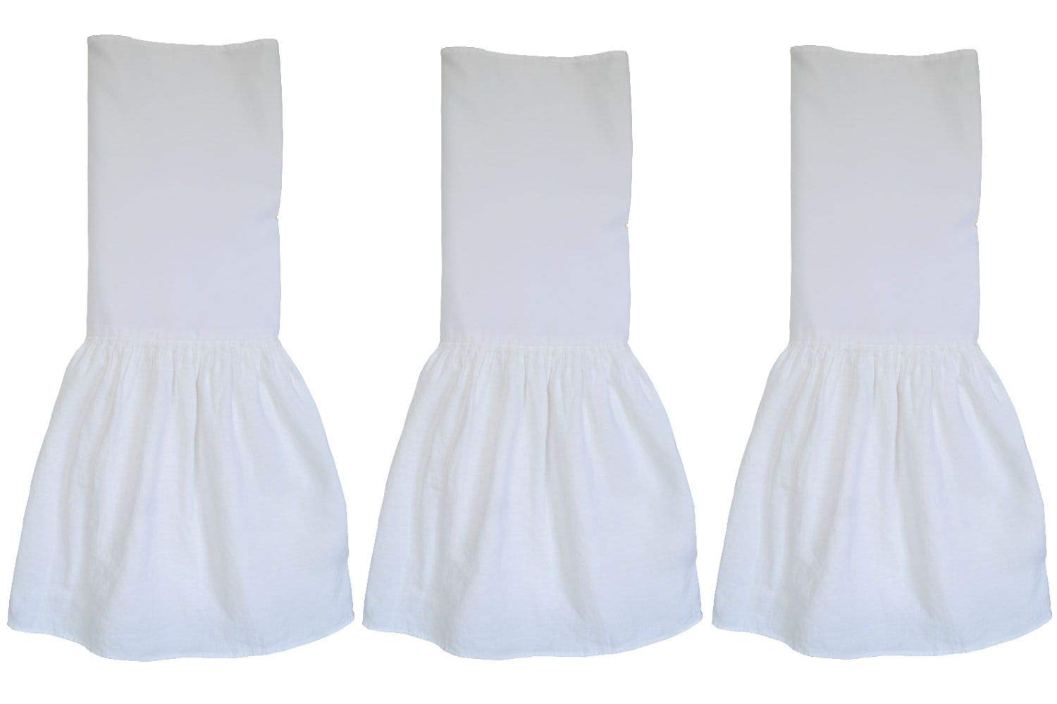 16 inch Drop Washed 100 Pure White Natural Linen Bedskirt Queen size Easy Fit Detachable