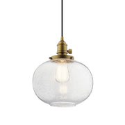 Avery 9.75" 1 Light Mini Pendant with Clear Seeded Glass in Brushed Nickel