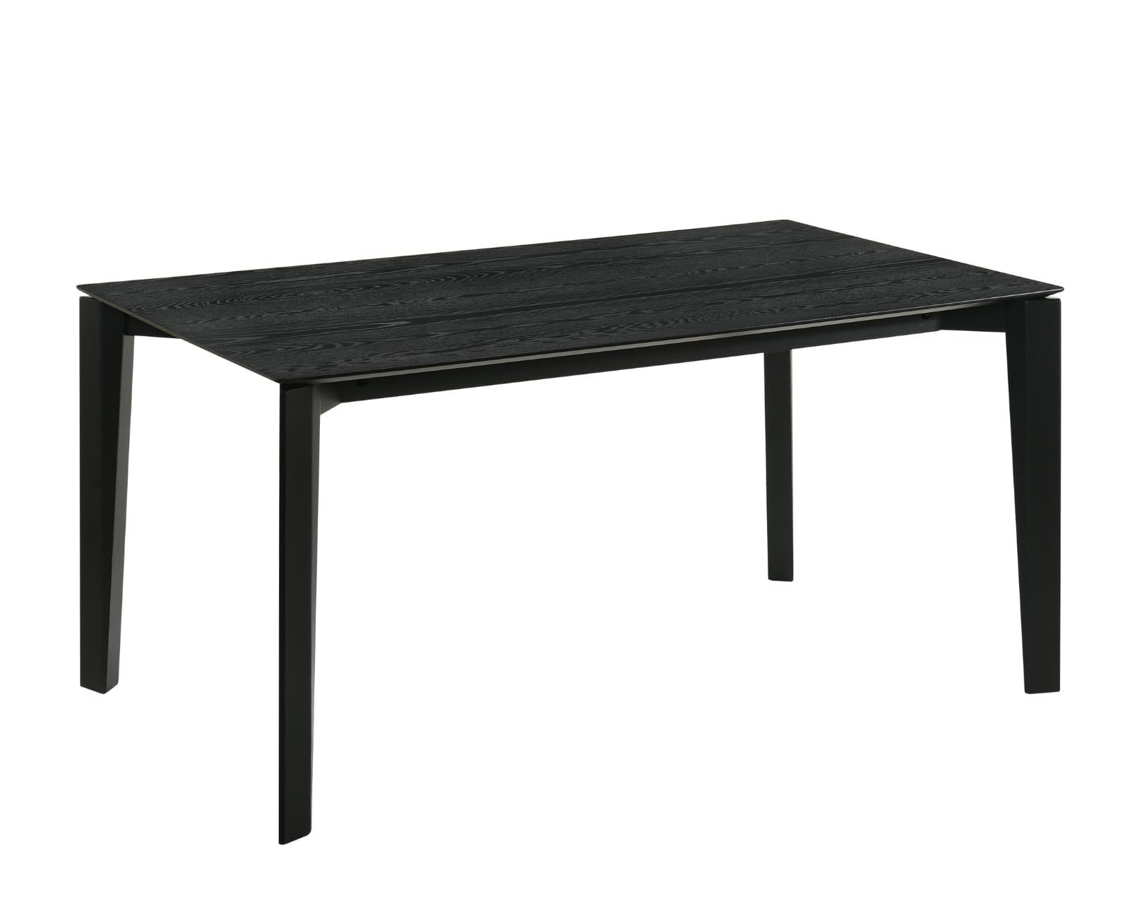 Black Farmhouse Dining Table for 4-6 People Mid-Century Modern Rectangular