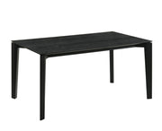 Black Farmhouse Dining Table for 4-6 People Mid-Century Modern Rectangular