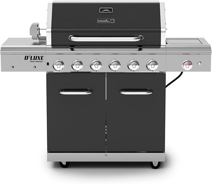 Deluxe 6-Burner Propane Gas Grill with Ceramic Searing Side Burner