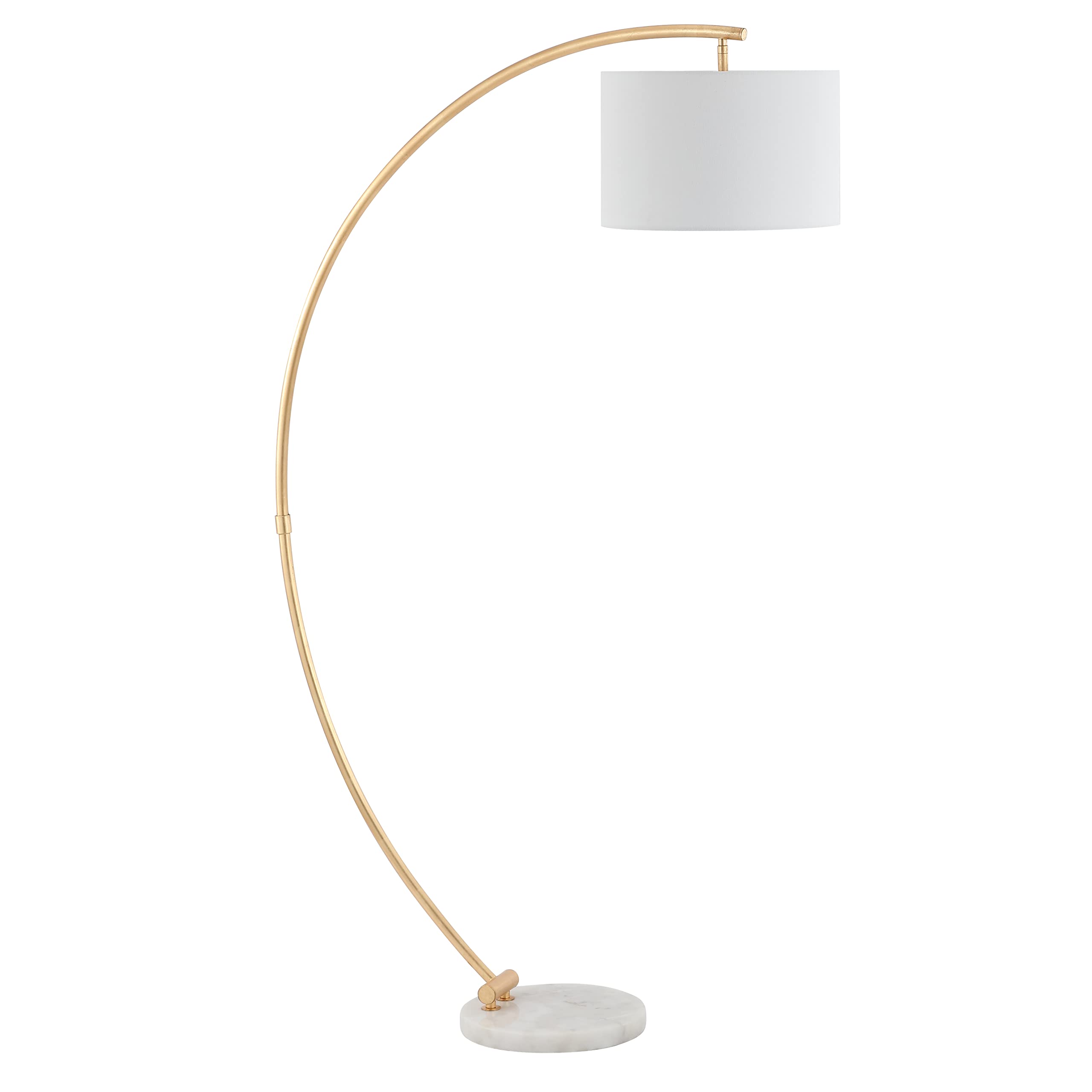 Lighting Collection Madigan Contemporary Gold/White 70-inch Arched Floor Lamp