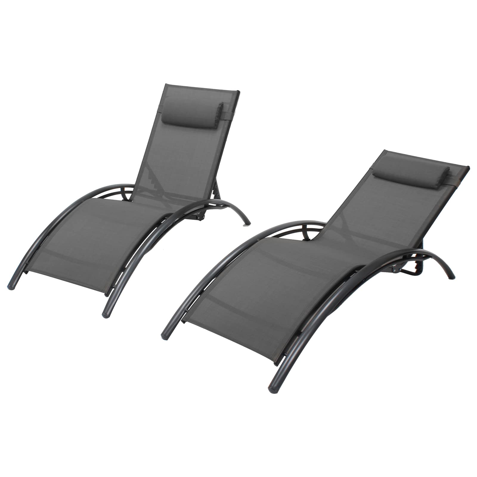 Chaise Lounge Chairs, Chaise Lounge Outdoor Set of 2, 5