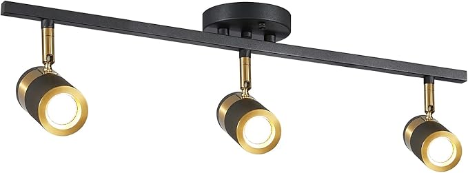 Black 5 Lights Spot Fixture Matte Black LED Track Lighting Fixtures Modern Flush Mount