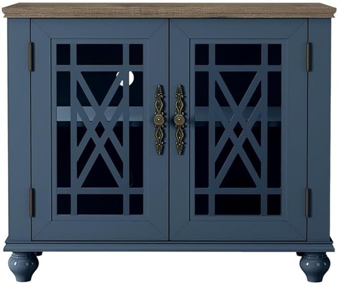 38" Vintage Style Wood Kitchen Accent Buffet Sideboard Cabinet