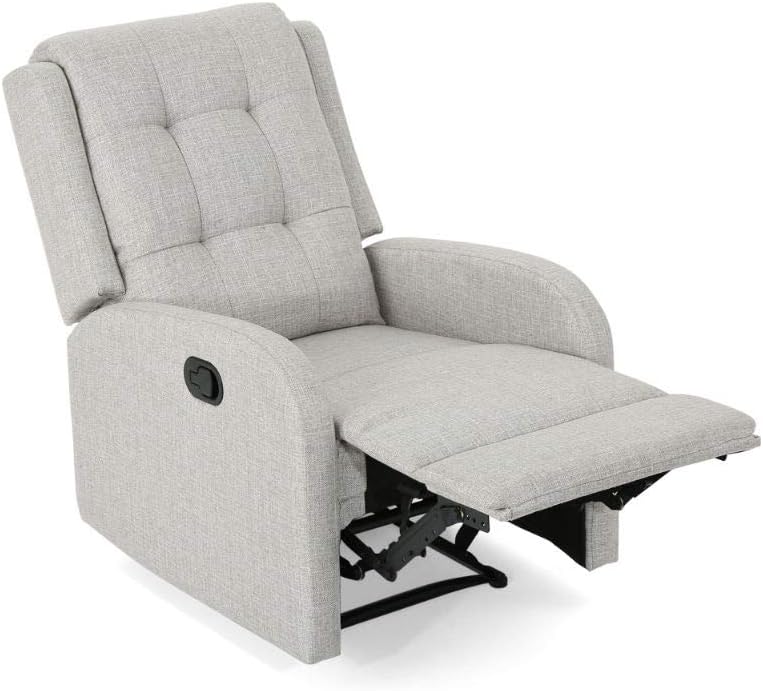 Smith Traditional Recliner, Fabric, Beige + Black,living room