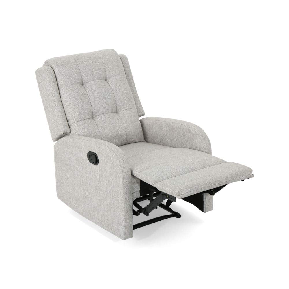 Smith Traditional Recliner, Fabric, Beige + Black,living room