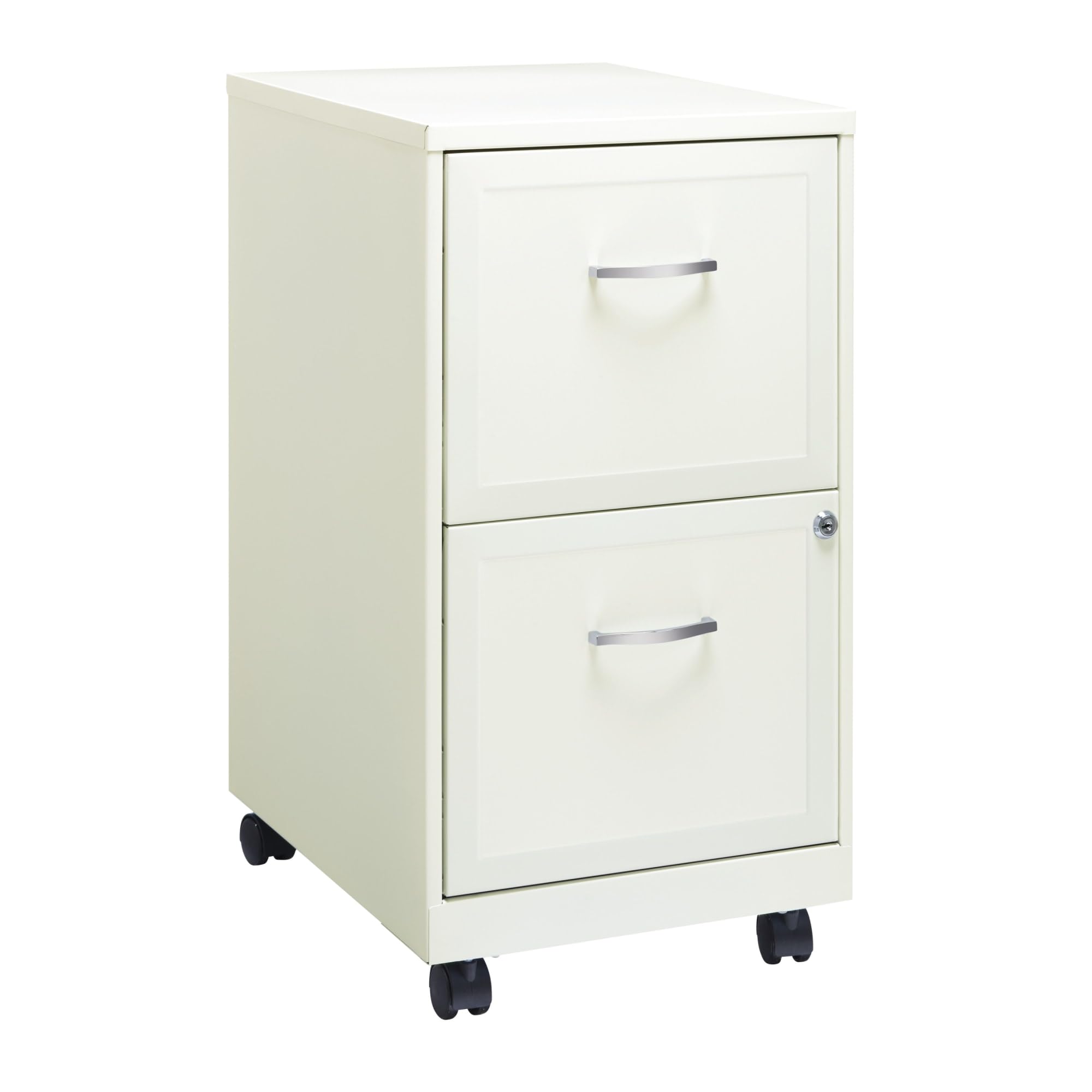SOHO Vertical Letter-Size Mobile File Cabinet, 2 Drawers, Pearl White