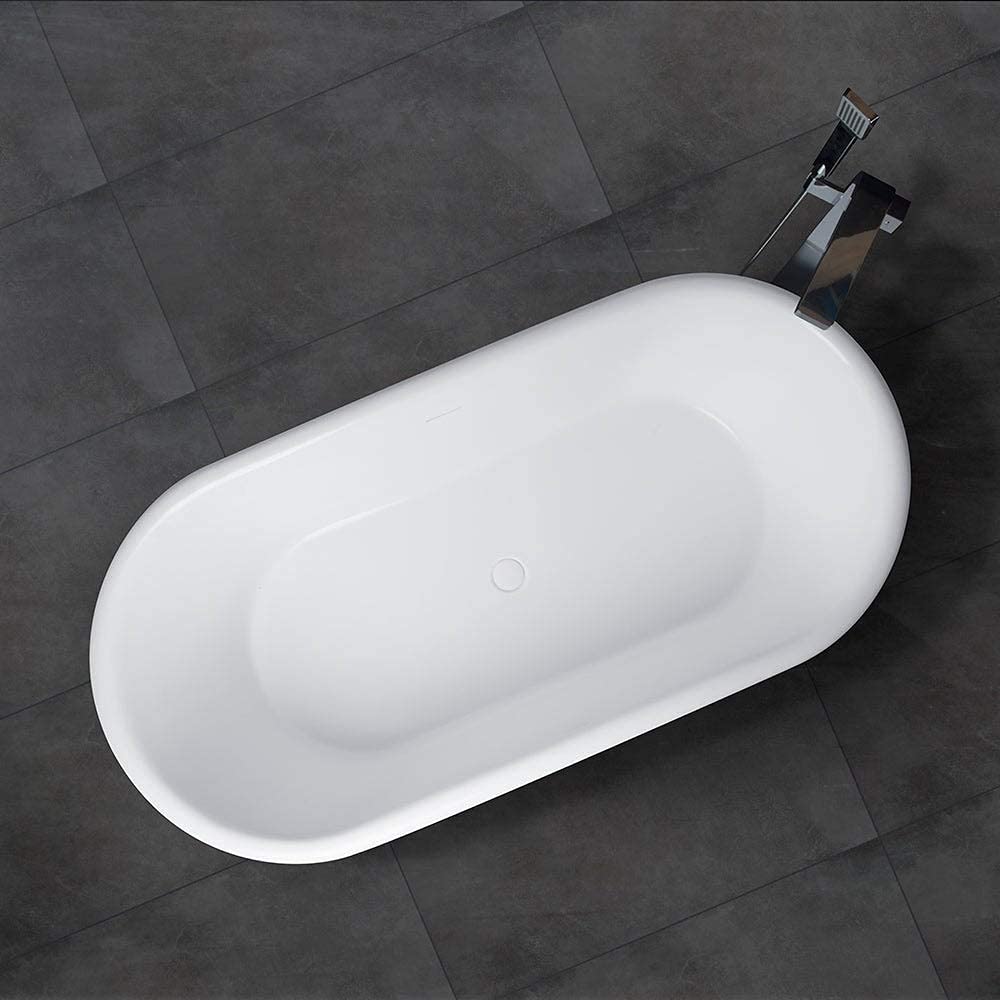 67" x 32" Flatbottom Freestanding Solid Surface Resin Stone Bathtub