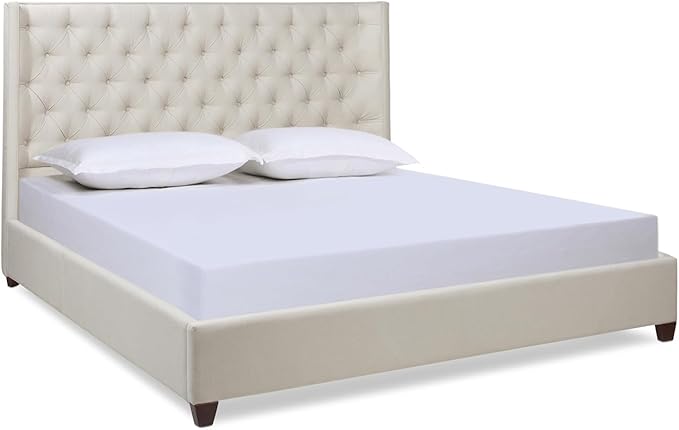 Manhattan Shelter King Platform Bed Frame, Opal Grey Velvet