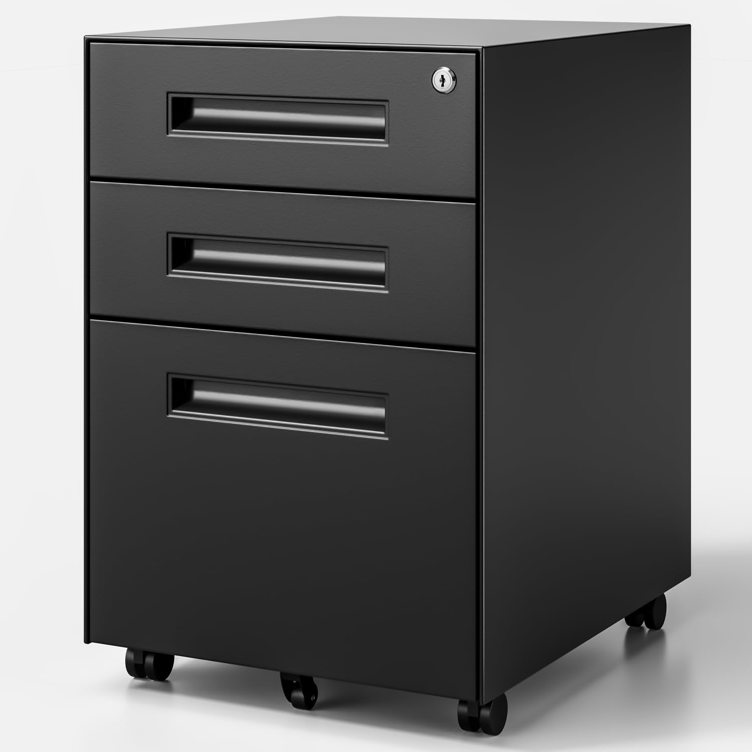 File Cabinet, Mobile File Cabinet with Lock on Wheels,