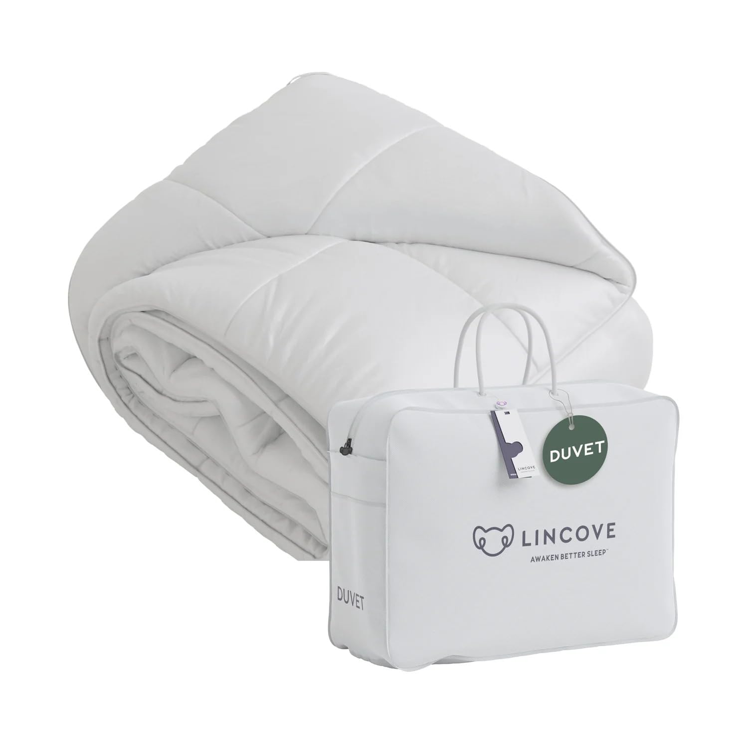 Lincove European Down Comforter King Size - Breathable, Ultra-Soft & Fluffy Comforter Filled with 100% Natural White Down, Luxury Hotel Collection All Season Duvet Insert with Corner Tabs