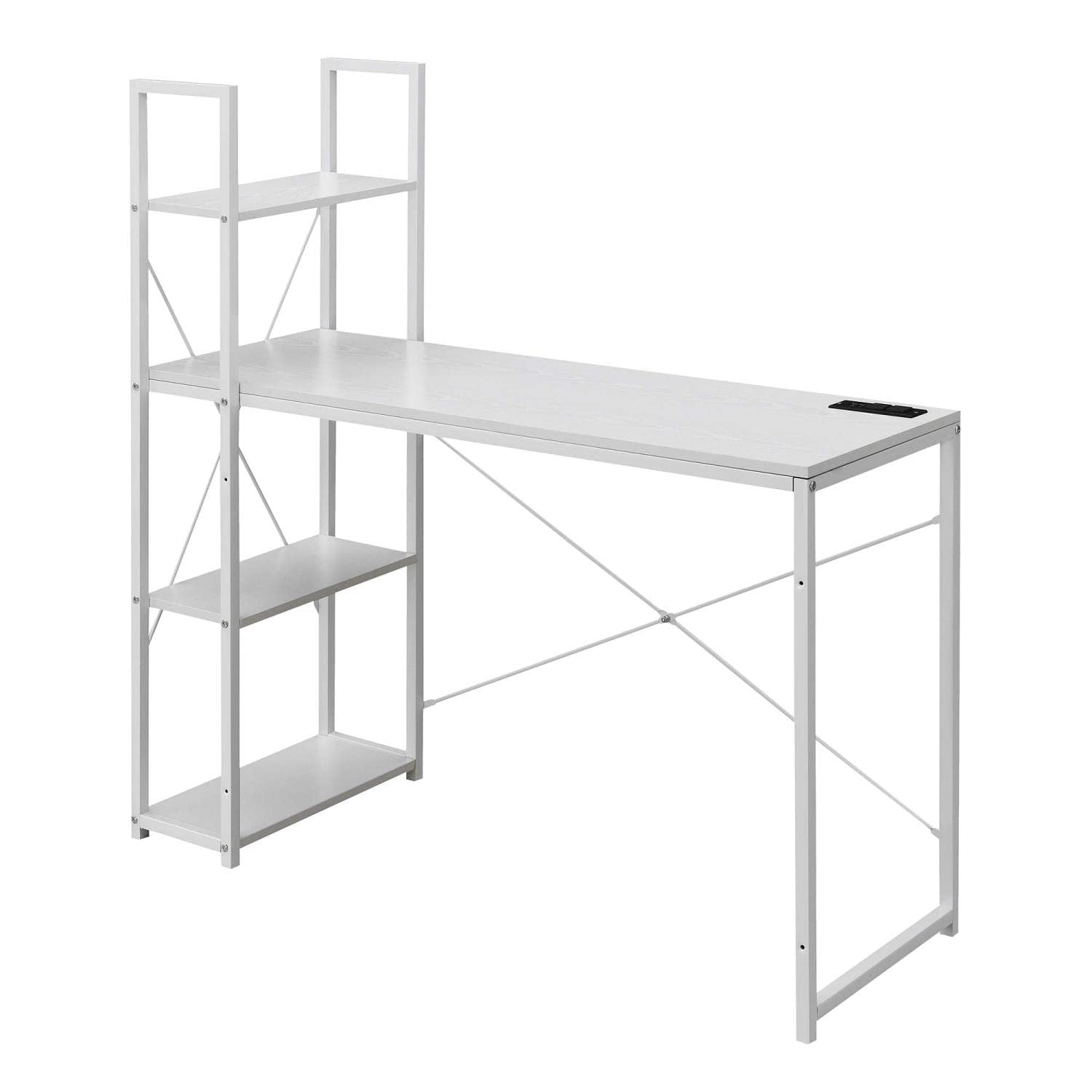 Designs2Go Office Workstation with Charging Station and Shelves,Small Desks