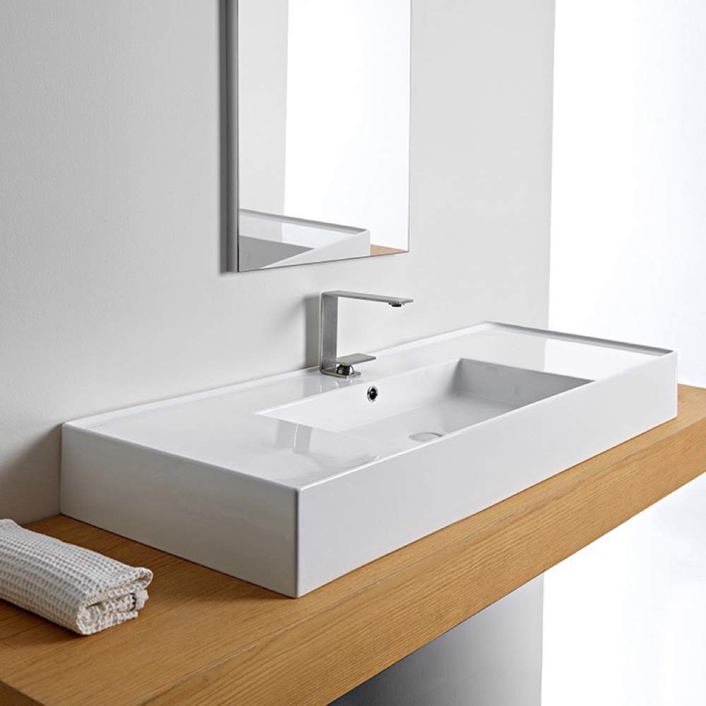 5125-Three Bathroom Sink, Three Hole, White