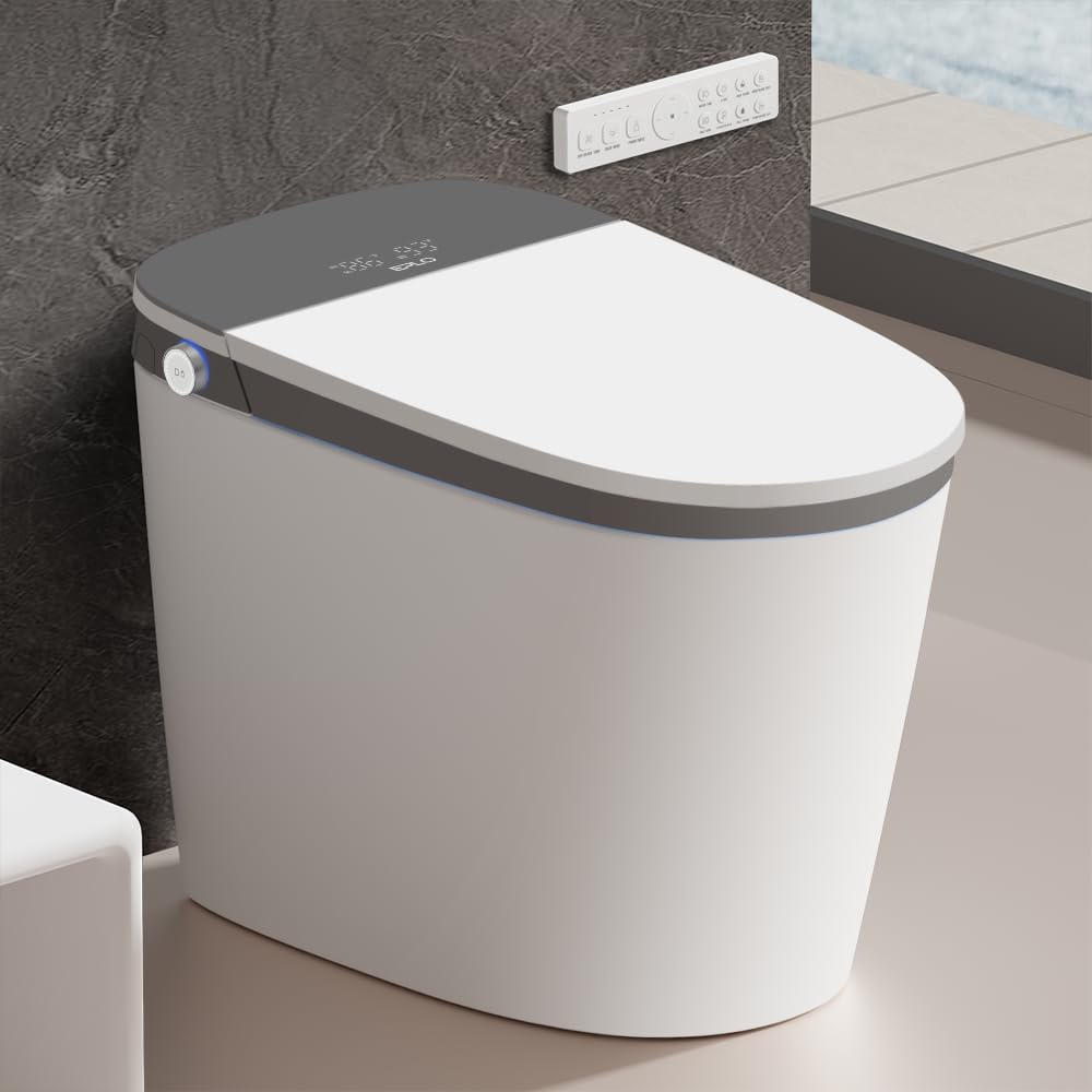 Smart Bidet Toilet with Auto Open Close,1000 Gram MaP Flush Score,Foam Dispenser