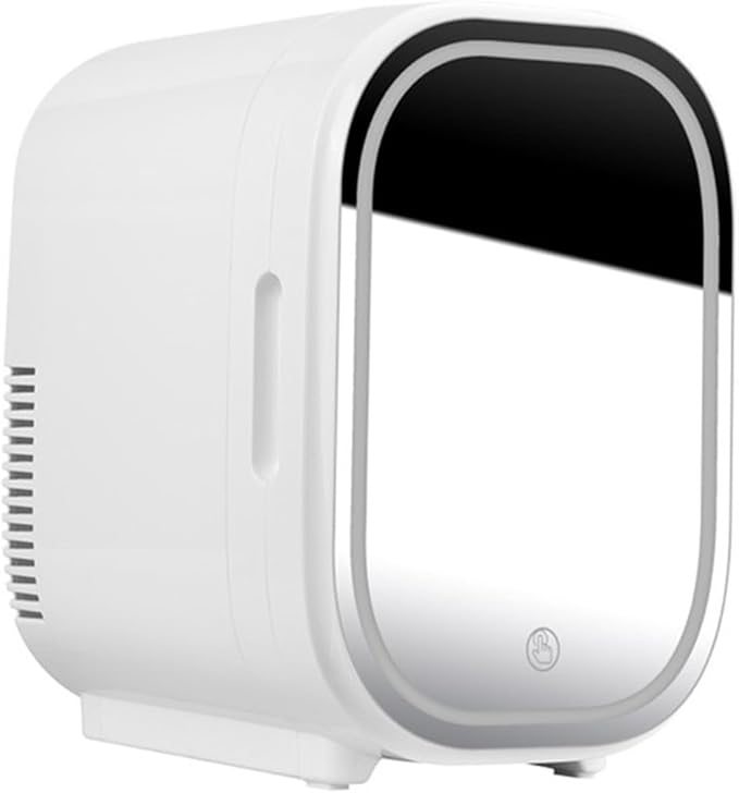 11 Liter Skincare Fridge, Makeup Refrigerator with Dimmable LED Mirror Door