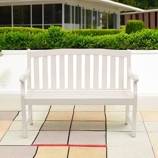 Marley 2-Seat Outdoor Bench, White