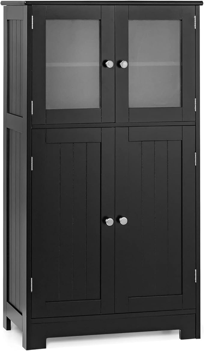 Storage Cabinet with Doors - Bathroom Floor Cabinet, Freestanding Tall Cabinet