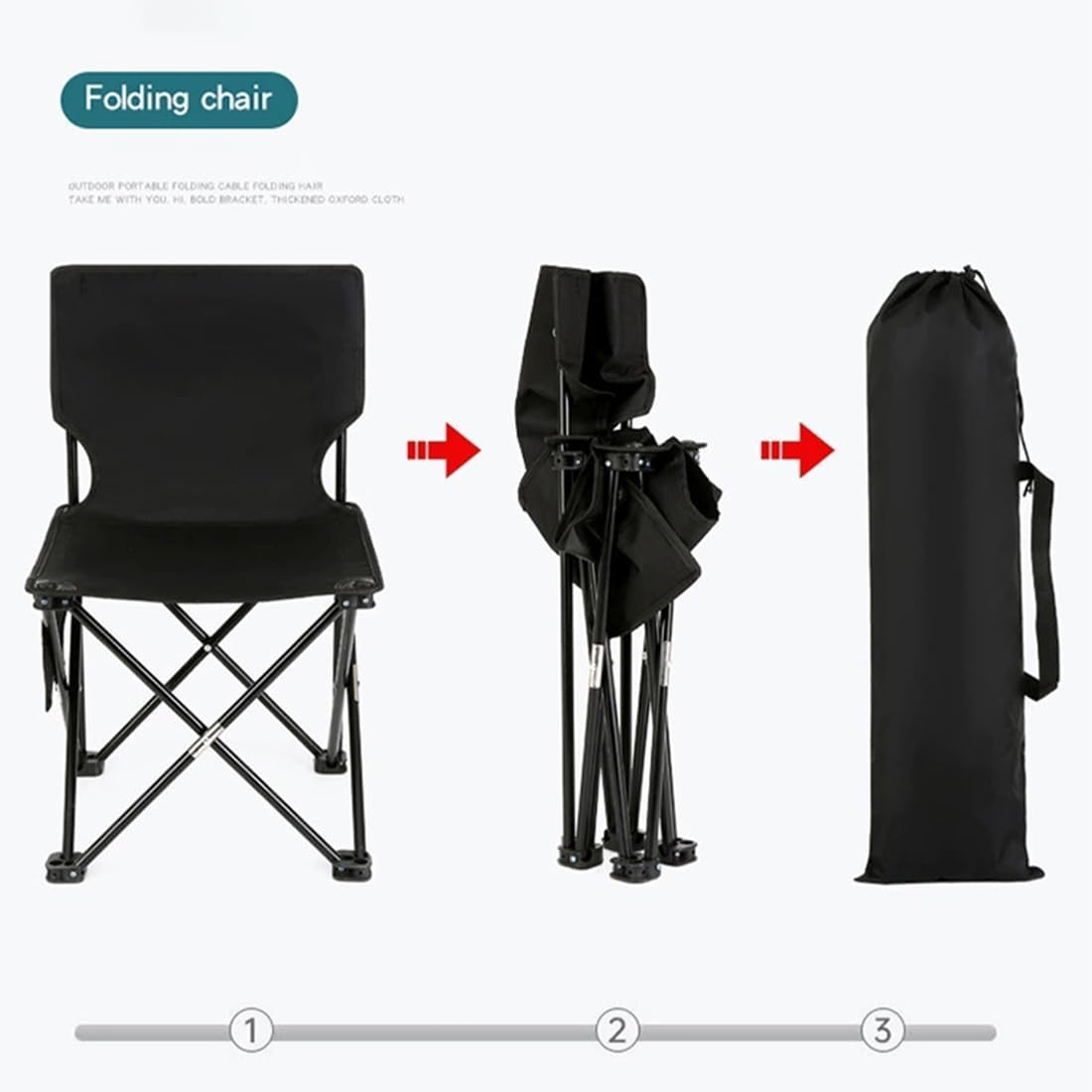 Folding Camping Chair for Small Man, Portable Outdoor Backpacking Chair for Fishing