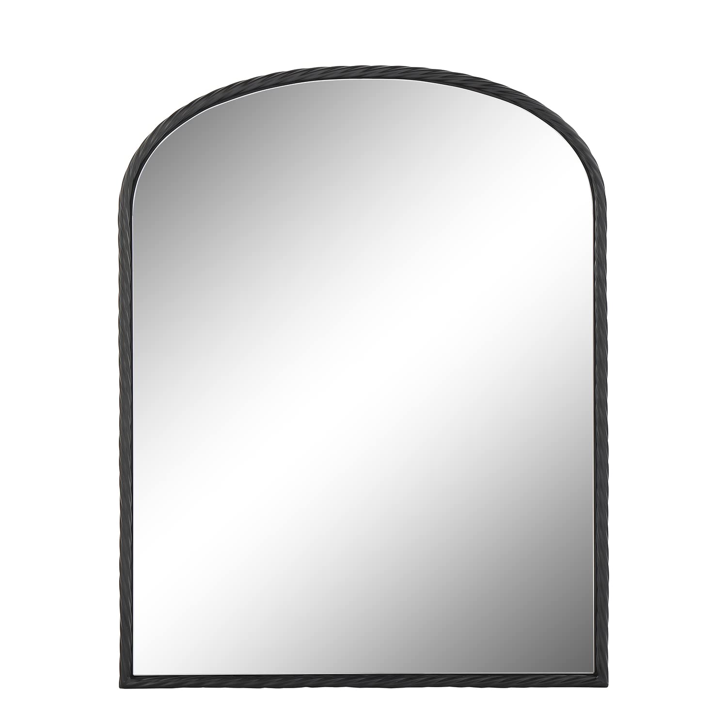 LuuLake Arch Mirror 24x31 Twisted Metal Frame Wall Mirror,Black
