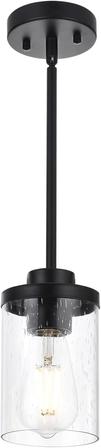 6-Lights Kitchen Island Lighting with Seeded Glass