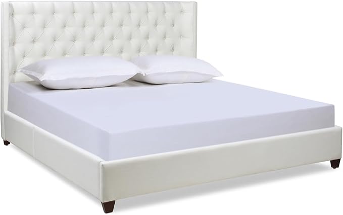 Manhattan Shelter King Platform Bed Frame, Opal Grey Velvet