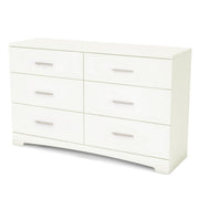 Gramercy 6-Drawer Double Dresser, 18.88"D x 51.12"W x 31.12"H, Pure White