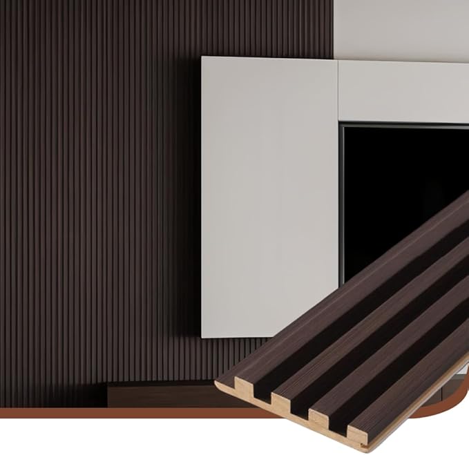 Board 2PCS Wood Slat Acoustic Wall Panels for Ceiling and Wall Decor 3D Fluted Sound