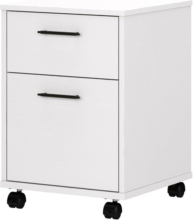 2 Drawer Rolling File Cabinet in Linen White Oak Mobile Organization for Home