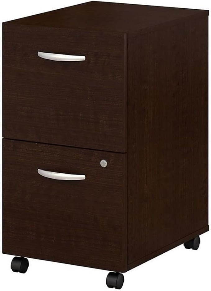 Furniture Series C 2 Drawer Rolling File Cabinet in Mocha Cherry - Assembled, Mobile