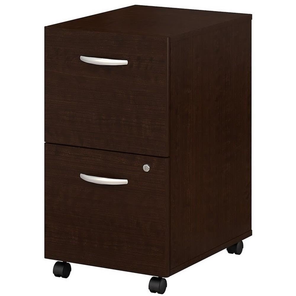 Furniture Series C 2 Drawer Rolling File Cabinet in Mocha Cherry - Assembled, Mobile
