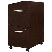 Furniture Series C 2 Drawer Rolling File Cabinet in Mocha Cherry - Assembled, Mobile