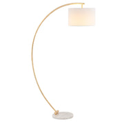 Lighting Collection Madigan Contemporary Gold/White 70-inch Arched Floor Lamp