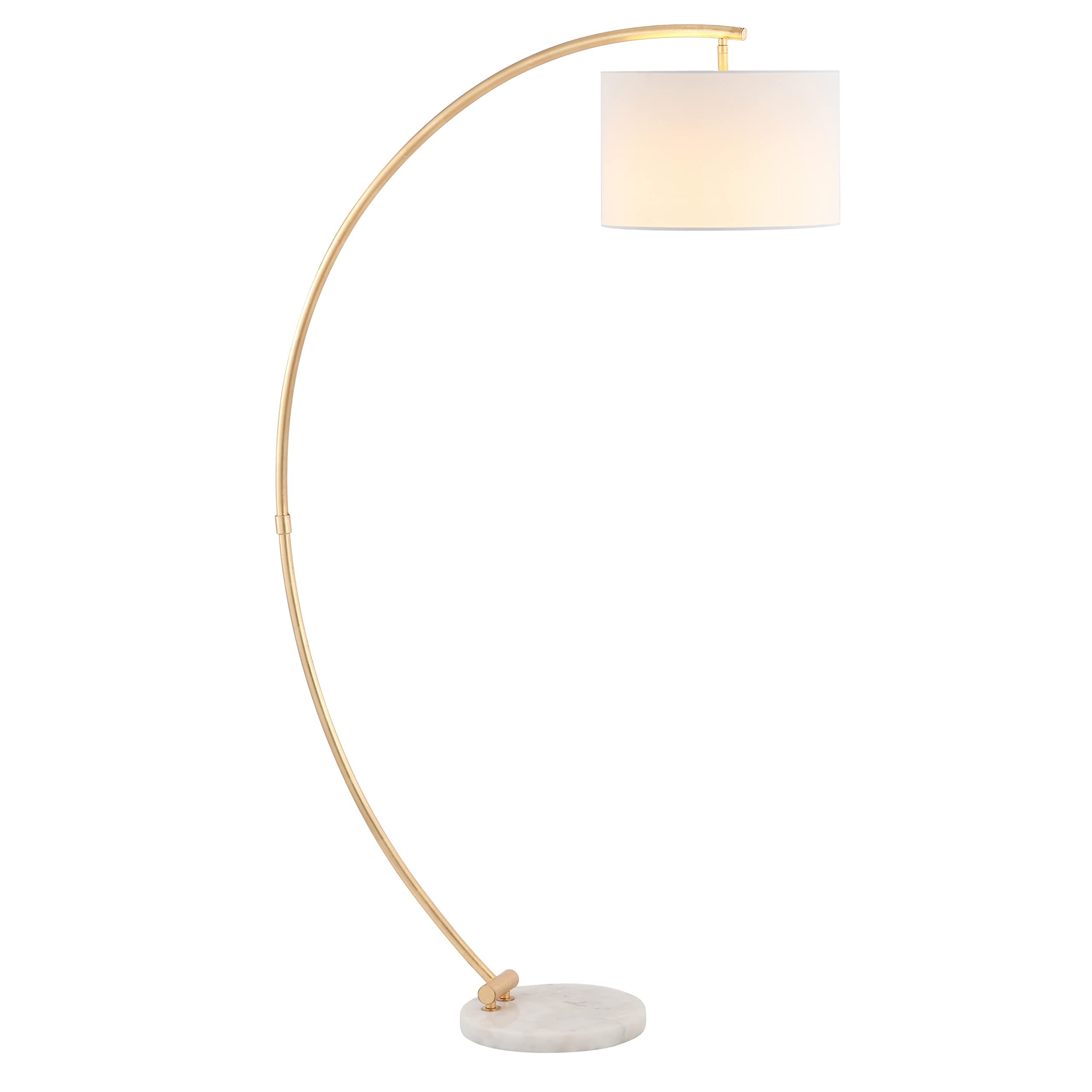 Lighting Collection Madigan Contemporary Gold/White 70-inch Arched Floor Lamp