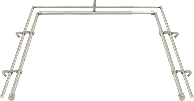 1 Inch Heavy Duty Double Bay Window Curtain Rods