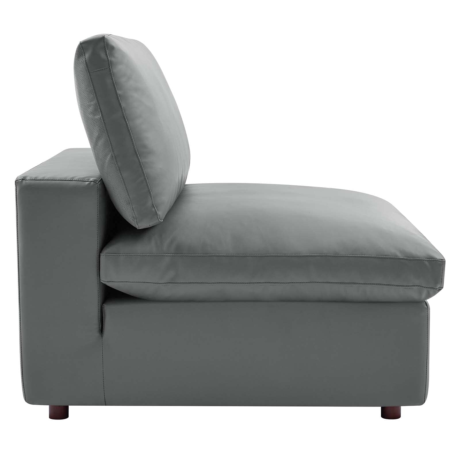Commix Down-Filled Overstuffed Vegan Leather 4-Seater Sofa