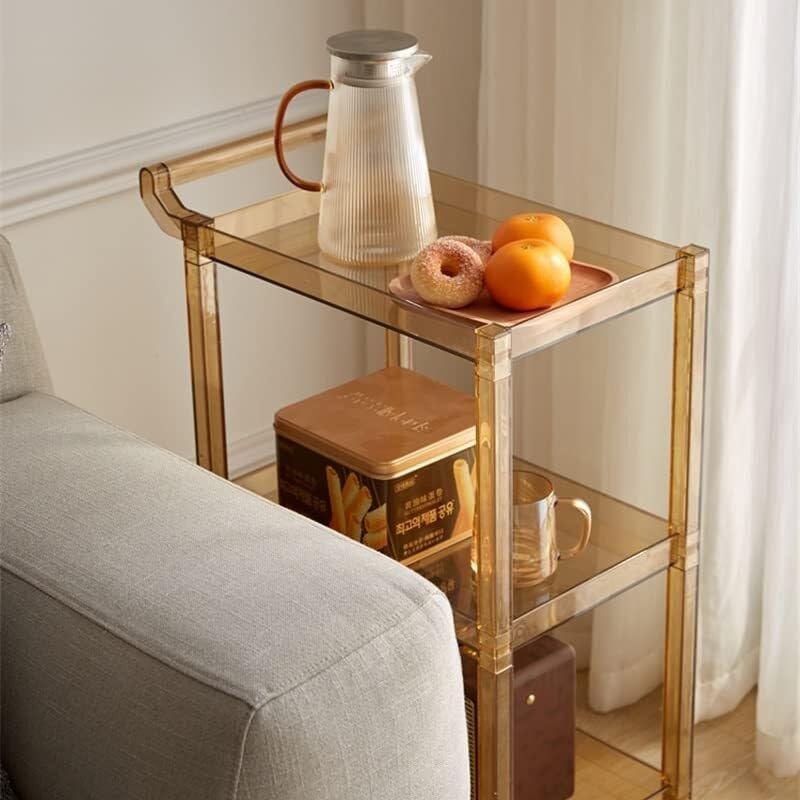 Kitchen Storage Cart, Rolling Snack Trolley with Spacious Tabletop