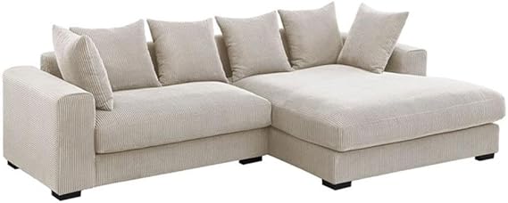 4-Piece Modern Fabric Upholstered Corduroy Sectional Sofa