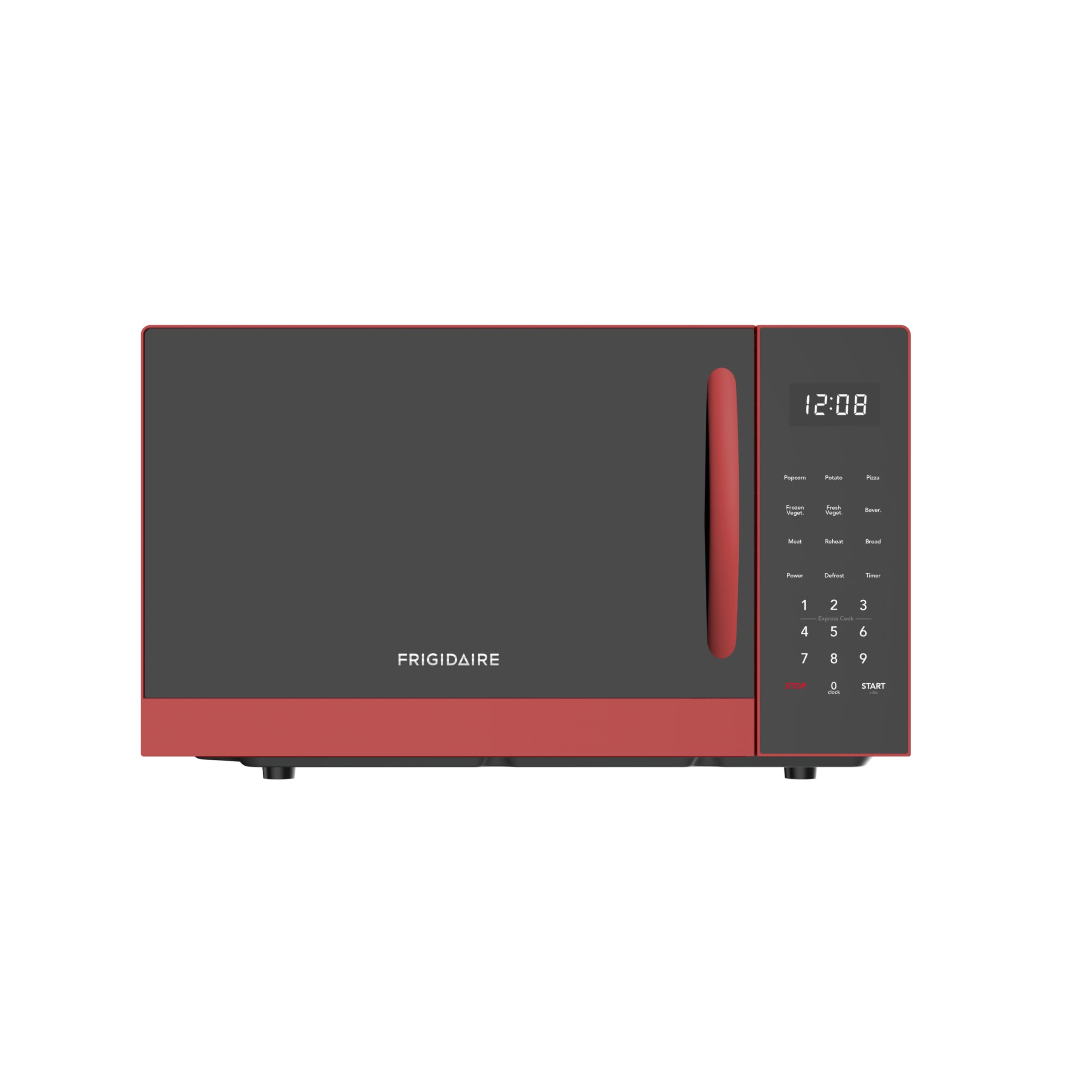 Microwave Oven, 900 Watts with 10 Power Levels, Red
